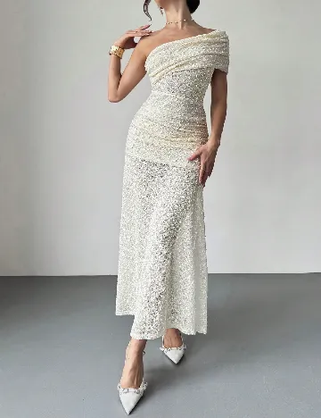 Rochie lunga SHEIN, crem