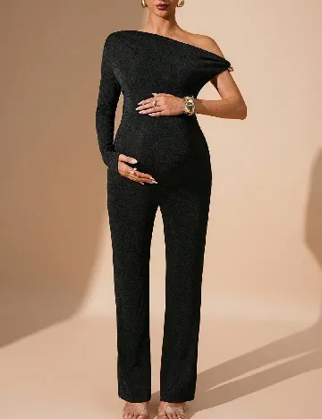 Salopeta SHEIN Maternity, negru