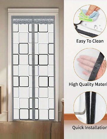 Perdea cu inchidere magnetica, 100 x 210 cm SHEIN, transparent/gri