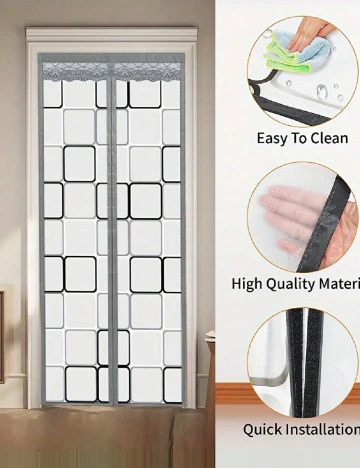 Perdea cu inchidere magnetica, 100 x 210 cm SHEIN, transparent/gri