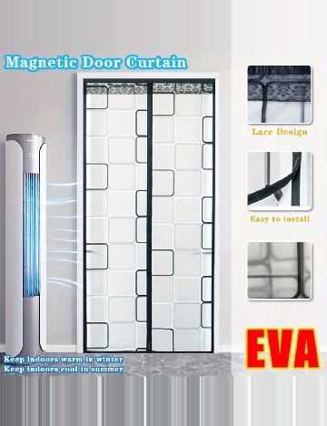 Perdea cu inchidere magnetica, 100 x 210 cm SHEIN, transparent/gri
