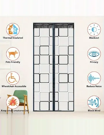 Perdea cu inchidere magnetica, 100 x 210 cm SHEIN, transparent/gri