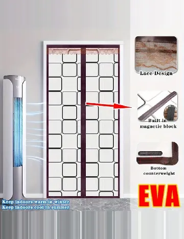 Perdea cu inchidere magnetica, 90 x 120 cm SHEIN, transparent/gri