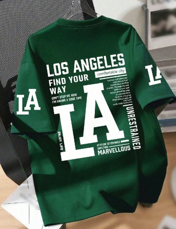 Tricou Oversize Shein Kids, verde