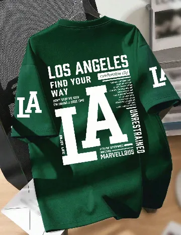 Tricou Oversize Shein Kids, verde