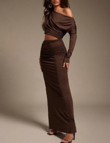 Rochie lunga SHEIN, maro