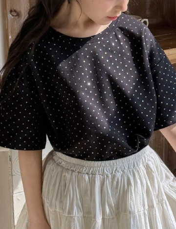 Tricou Oversize Shein Kids, negru