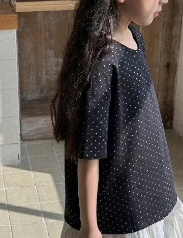 Tricou Oversize Shein Kids, negru