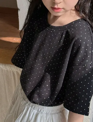 Tricou Oversize Shein Kids, negru