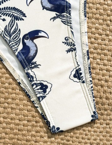 Costum de baie SHEIN, crem/albastru