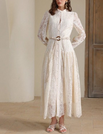 Rochie lunga Anewsta, crem