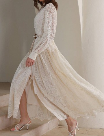 Rochie lunga Anewsta, crem