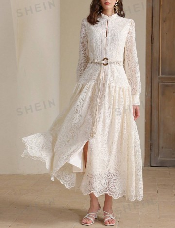 Rochie lunga Anewsta, crem