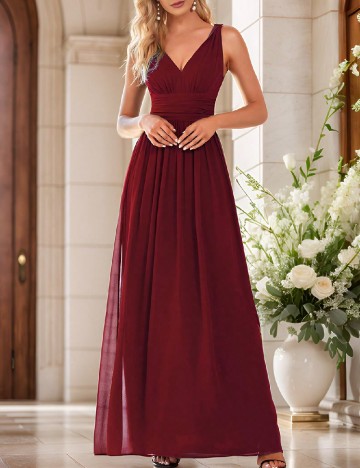 Rochie lunga Ever-Pretty, visiniu