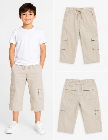 Pantaloni trei sferturi Zara, bej