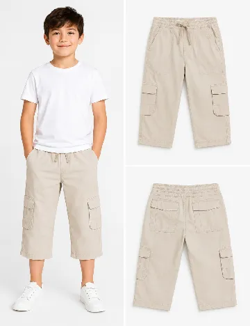 Pantaloni trei sferturi Zara, bej