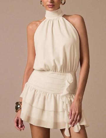 Rochie scurta SHEIN, crem