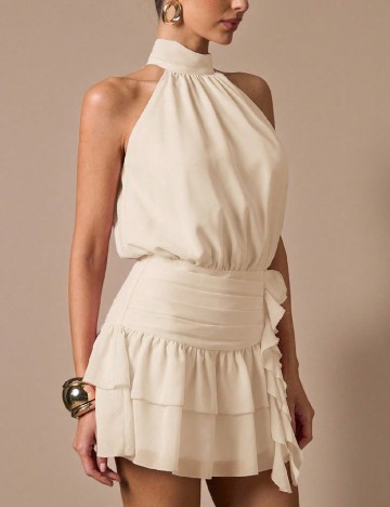 Rochie scurta SHEIN, crem