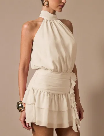 Rochie scurta SHEIN, crem