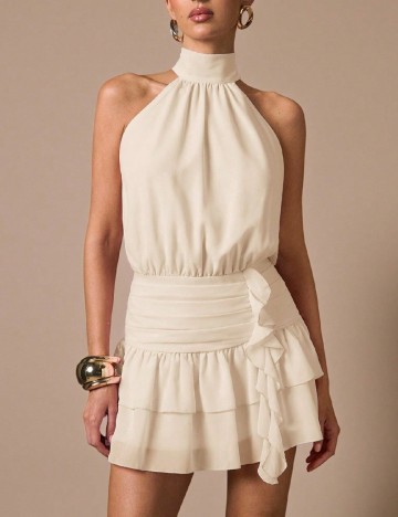 Rochie scurta SHEIN, crem
