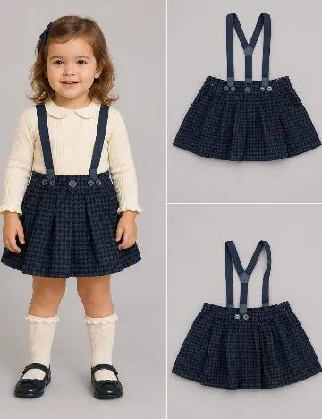 Fusta Zara, bleumarin/negru