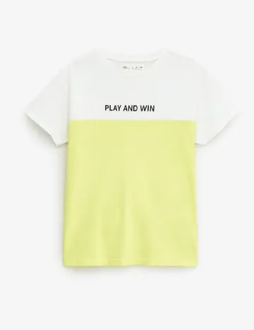 Tricou Zara, alb/galben