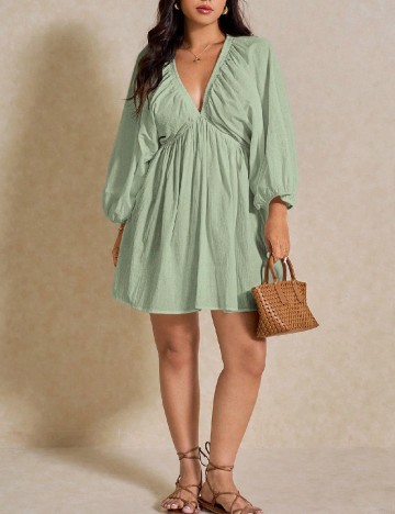 Rochie scurta SHEIN CURVE, verde