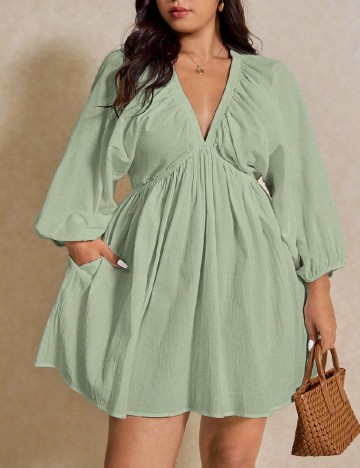 Rochie scurta SHEIN CURVE, verde