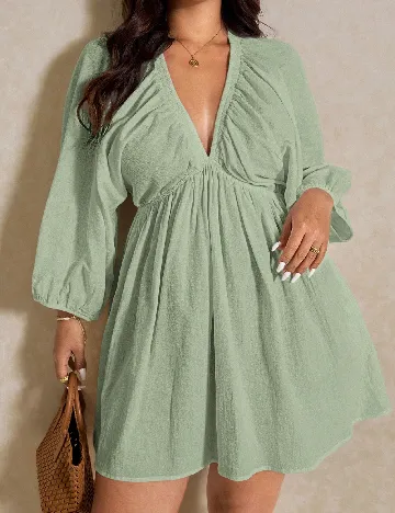 Rochie scurta SHEIN CURVE, verde