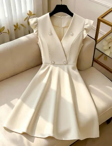 Rochie scurta SHEIN, crem