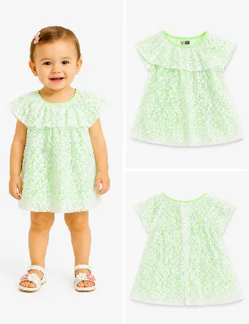 Rochie Zara, alb/verde