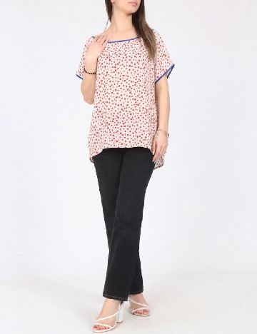Bluza Zara, alb/rosu