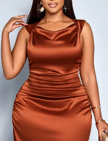Rochie lunga SHEIN CURVE, caramiziu