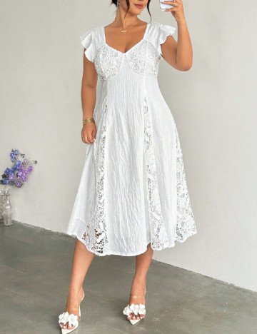 Rochie medie SHEIN CURVE, alb