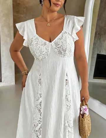 Rochie medie SHEIN CURVE, alb