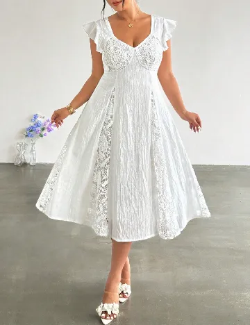 Rochie medie SHEIN CURVE, alb