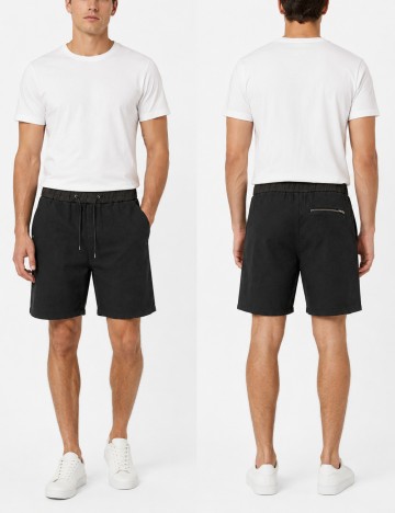 Pantaloni scurti Pull&Bear, negru
