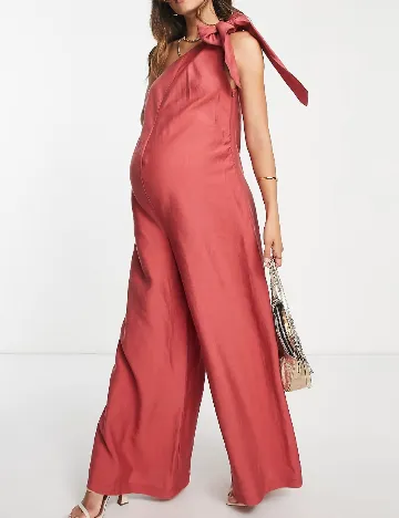 Salopeta Asos Maternity, roz pudra inchis