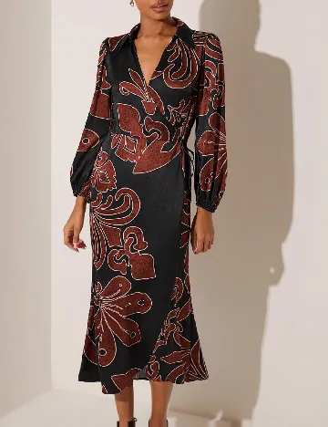 Rochie medie SHEIN, negru/maro