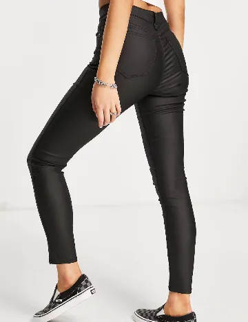 Pantaloni imitatie de piele Top Shop, negru