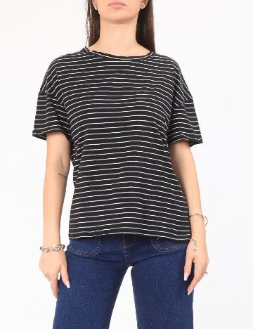 Tricou Zara, negru/alb