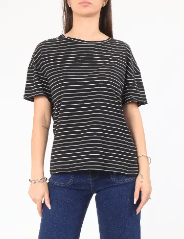 Tricou Zara, negru/alb