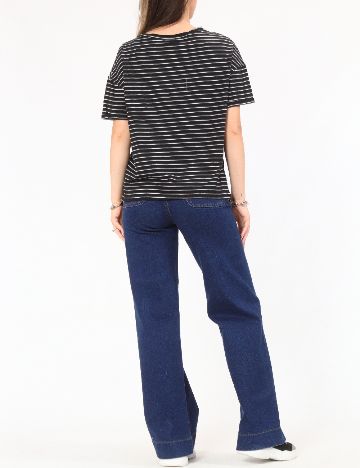 Tricou Zara, negru/alb