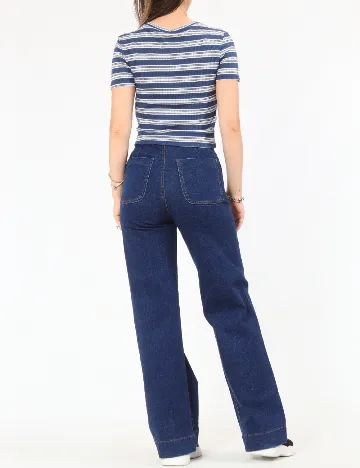 Tricou Zara, albastru/alb