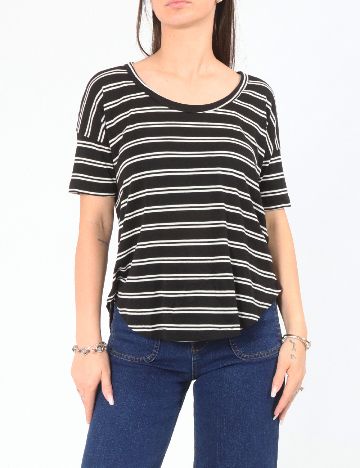 Tricou Pull&Bear, alb/negru