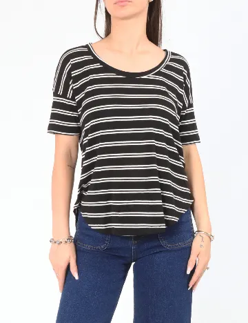 Tricou Pull&Bear, alb/negru