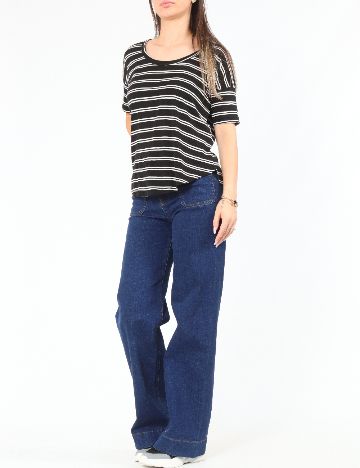 Tricou Pull&Bear, alb/negru