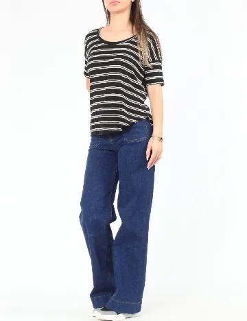 Tricou Pull&Bear, alb/negru