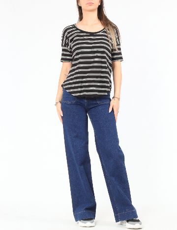 Tricou Pull&Bear, alb/negru