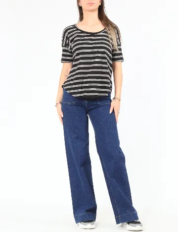 Tricou Pull&Bear, alb/negru